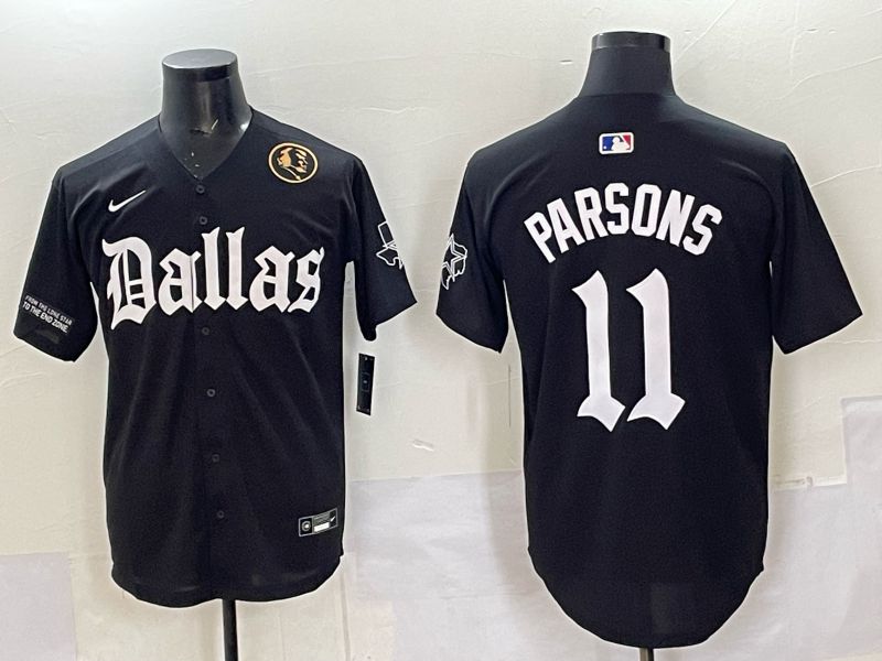 Men 2025 Nike Dallas Cowboys #11 Parsons Black 5th generation Joint Name Limited NFL Jersey 015->dallas cowboys->NFL Jersey